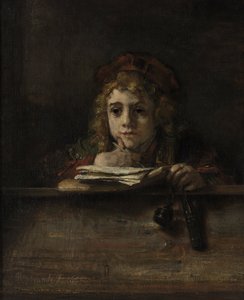 Tito na sua secretária de Rembrandt Harmensz. van Rijn
