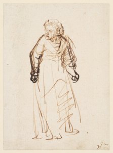 Mulher a repreender (caneta e tinta sobre papel)