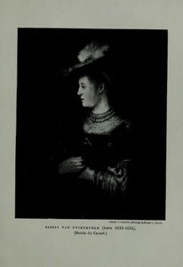 Saskia em um chapéu vermelho de Rembrandt van Rijn