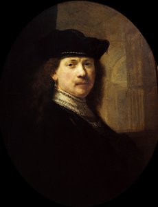 Autorretrato com fundo arquitetônico, ca 1639. de Rembrandt van Rhijn,