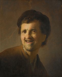 jovem rindo Busto de um jovem rindo de Rembrandt van Rijn (circle of)
