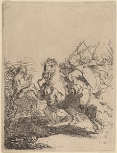 Uma luta de cavalaria de Rembrandt van Rijn