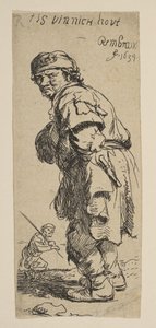 Um camponês chamando: T é vinnich kout, 1634. de Rembrandt van Rijn