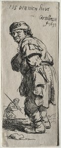 Um camponês chamando: está muito frio, 1634. de Rembrandt van Rijn