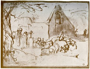 Uma cena de curral, 1913. de Rembrandt van Rijn