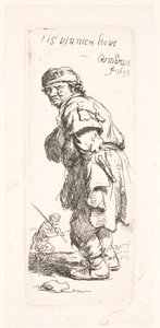 Um camponês: um dos dois, a gritar de Rembrandt van Rijn