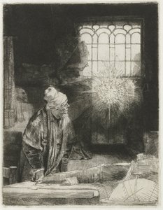 Um estudioso em seu estudo de Rembrandt van Rijn