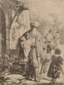 Abraão expulsando Agar e Ismael, 1637. de Rembrandt van Rijn