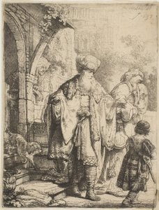Abraão expulsando Agar e Ismael, 1637. de Rembrandt van Rijn