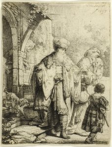 Abraão expulsando Agar e Ismael de Rembrandt van Rijn