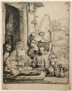 Abraão a receber os anjos de Rembrandt van Rijn