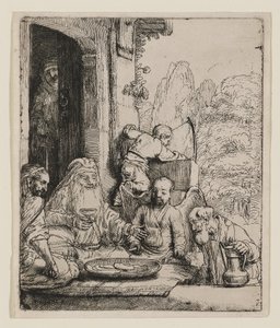 Abraão a receber os anjos de Rembrandt van Rijn
