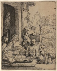 Abraão a receber os anjos de Rembrandt van Rijn