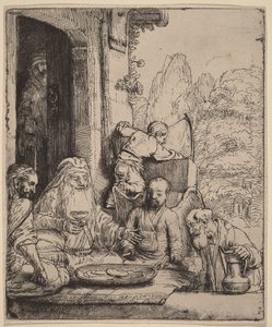 Abraão a receber os anjos de Rembrandt van Rijn