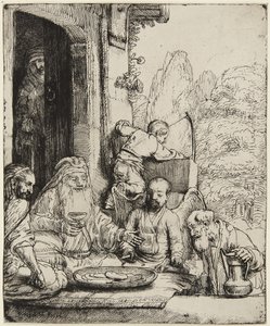 Abraão a receber os anjos de Rembrandt van Rijn