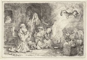 Anjo que parte da família de Tobias, 1641 de Rembrandt van Rijn