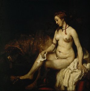 Bathsheba em seu banho Bathsheba com letra do rei Davids de Rembrandt van Rijn