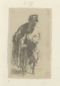 Mendigo com uma perna de madeira Recueil de quatre-vingt-cinq estampes originales (título da série) de Rembrandt van Rijn