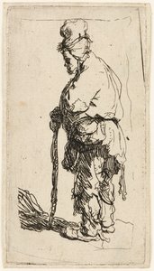 Mendigo apoiado em uma vara, c.1630. de Rembrandt van Rijn