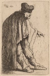 Mendigo com a mão esquerda estendida de Rembrandt van Rijn