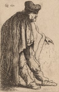 Mendigo com a mão esquerda estendida, 1631. de Rembrandt van Rijn