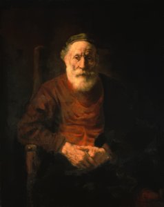 Retrato de um homem velho em uma túnica vermelha de Rembrandt van Rijn