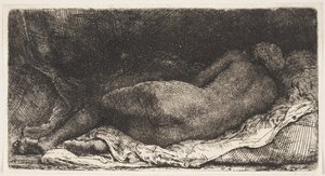 Garota negra africana deitada de Rembrandt van Rijn