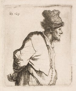 Camponês com as mãos nas costas de Rembrandt van Rijn