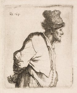 Camponês com as mãos nas costas de Rembrandt van Rijn