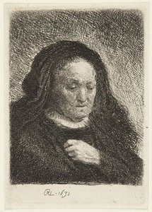 Busto da mãe de Rembrandt de Rembrandt van Rijn