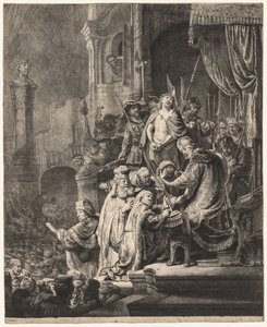 Cristo Antes de Pilatos: Prato Grande, 1636. de Rembrandt van Rijn