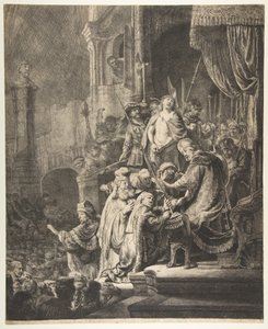 Cristo antes de Pilatos: o prato grande, 1636. de Rembrandt van Rijn