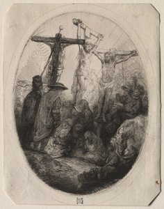 Cristo Crucificado Entre Dois Ladrões: Uma Placa Oval, c. 1641 de Rembrandt van Rijn