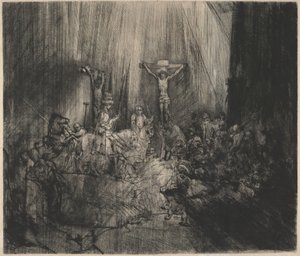 Cristo Crucificado entre os Dois Ladrões (As Três Cruzes) de Rembrandt van Rijn