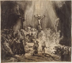 Cristo Crucificado entre os Dois Ladrões: As Três Cruzes, 1653., 1653. de Rembrandt van Rijn