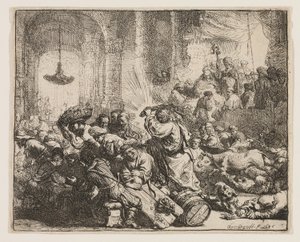 Cristo conduzindo os cambistas do templo de Rembrandt van Rijn