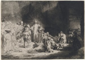 Cristo Pregando (The Hundred Guilder Print) de Rembrandt van Rijn