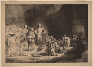 Cristo a Pregar (A Gravura dos Cem Gulden) de Rembrandt van Rijn