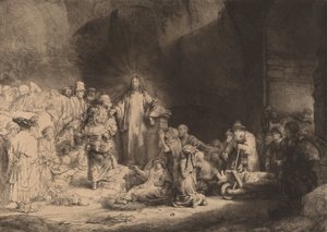 Cristo Pregando A Impressão dos Cem Florins, c. 1649. de Rembrandt van Rijn