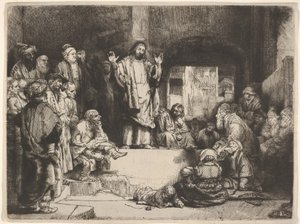 Pregação de Cristo, chamada La Petite Tombe, ca. 1657 de Rembrandt van Rijn