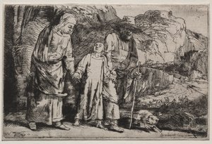 Cristo Voltando do Templo com Seus Pais, 1654. de Rembrandt van Rijn