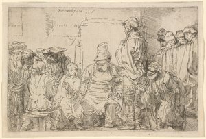 Cristo, sentado, a debater com os doutores de Rembrandt van Rijn