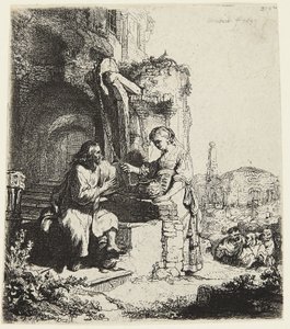 Cristo e a Mulher da Samaria de Rembrandt van Rijn