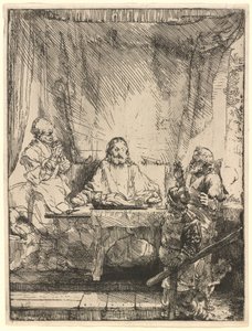Christ at Emmaus: the Larger Plate de Rembrandt van Rijn