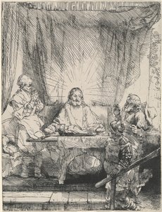 Cristo em Emaús: a placa maior de Rembrandt van Rijn