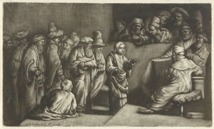 Cristo a disputar com os Médicos: um esboço de Rembrandt van Rijn