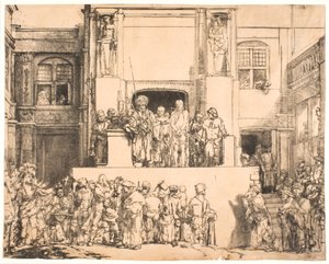 Cristo apresentado ao povo: grande prato oblongo de Rembrandt van Rijn