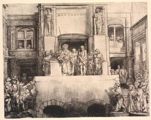 Cristo apresentado ao povo: grande prato oblongo de Rembrandt van Rijn