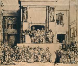 Cristo apresentado ao povo: placa oblonga, 1655 de Rembrandt van Rijn
