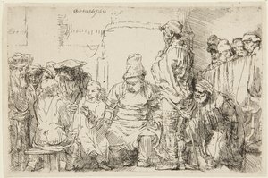 Cristo sentado a debater com os doutores de Rembrandt van Rijn